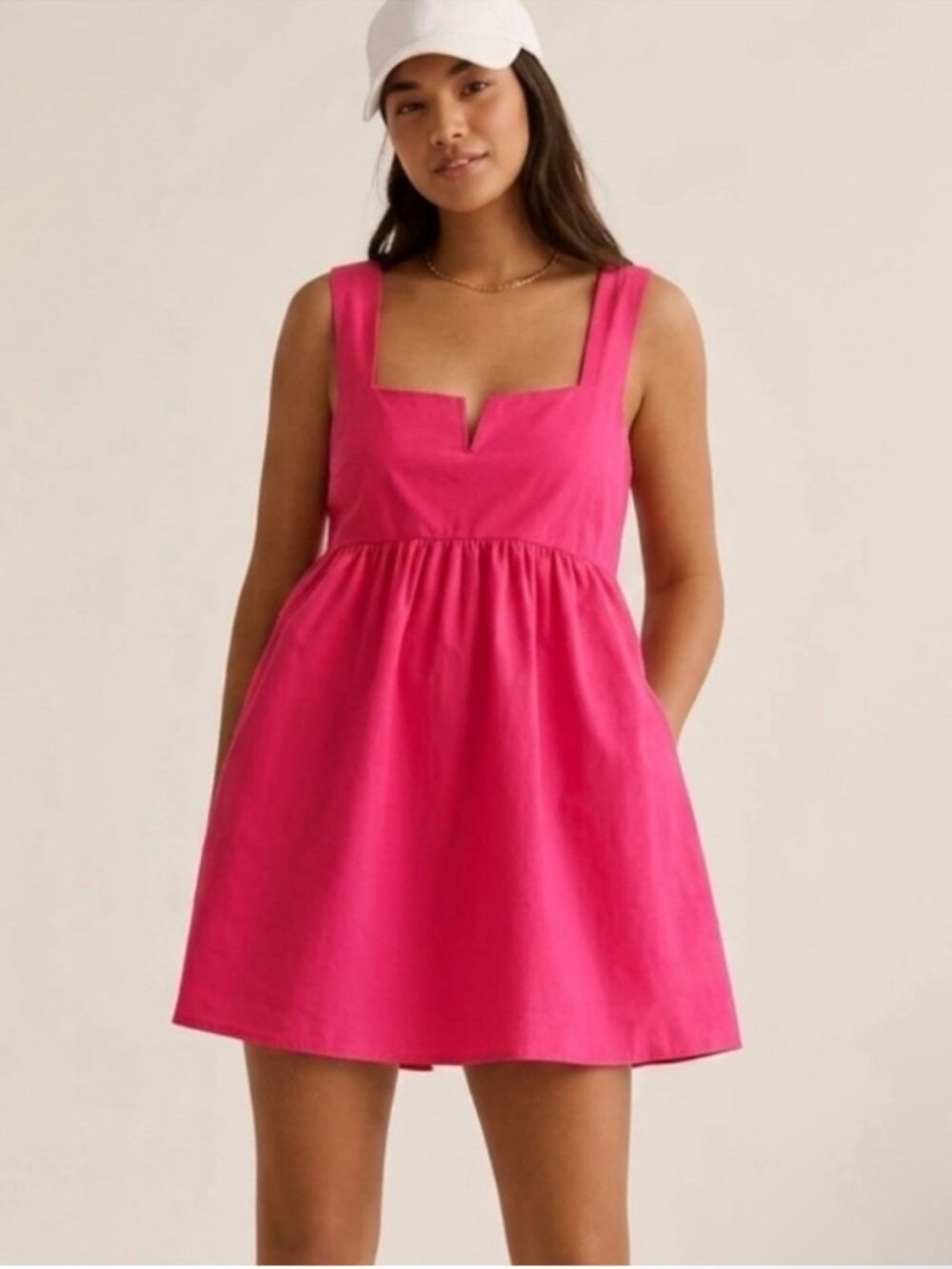 NWT Anthropologie Daily Practice Fuchsia Pink Mini Dress Sz M